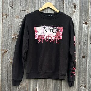 Fifth Sun Black Sweatshirt with Pink Graphic